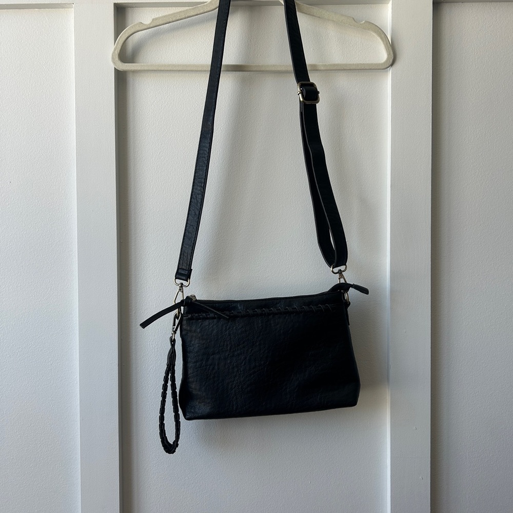 Joy Susan Black Oakley Whipstitch Clutch and Crossbody - Picture 7 of 12